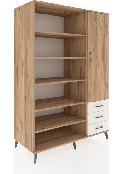 Kronos Dolap 9 Raflı 3 Çekmeceli Tek Kapaklı 132X59X195 Çam-Çam/aytaşı fiyatları