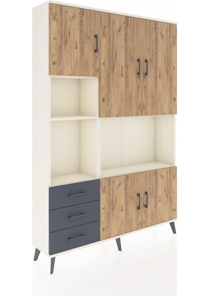 Arges Dolap 9 Raflı 3 Çekmeceli 5 Kapaklı 132X30X195 Aytaşı-Çam/antrasit fiyatları