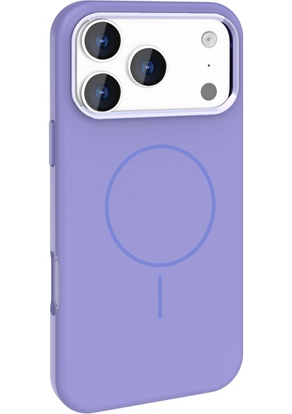 iPhone 17 Pro Max Kılıf M-Safe Şarj Özellikli Metal Kamera Çerçeveli Noir Edi Silikon Kapak - Lacive