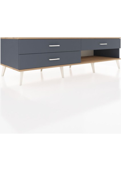 Kronos Tv Ünitesi 3 Çekmeceli 176X59X51 Antrasit-Çam/antrasit fiyatları