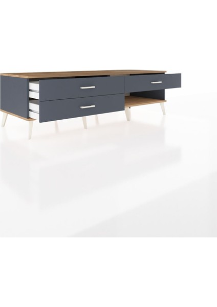 Kronos Tv Ünitesi 3 Çekmeceli 176X59X51 Antrasit-Çam/antrasit indirimleri