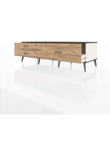 Kronos Tv Ünitesi 3 Çekmeceli 176X59X51 Aytaşı-Antrasit/çam modelleri