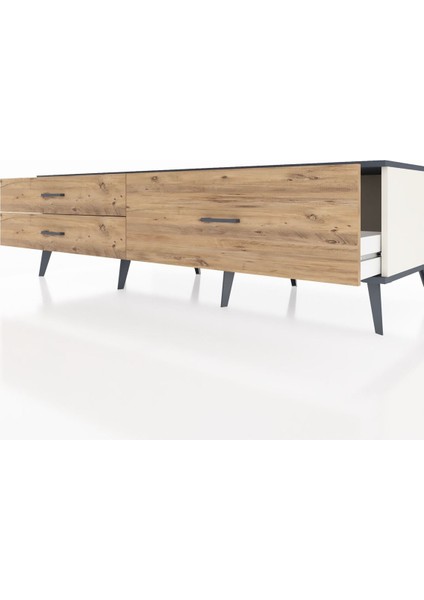 Kronos Tv Ünitesi 3 Çekmeceli 176X59X51 Aytaşı-Antrasit/çam fırsatları