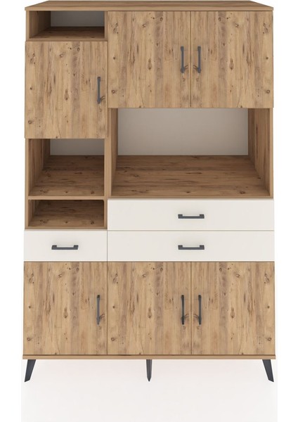 Kronos Dolap 9 Raflı 3 Çekmeceli 6 Kapaklı 132X59X195 Çam-Çam/aytaşı