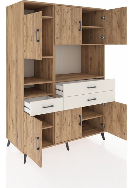 Kronos Dolap 9 Raflı 3 Çekmeceli 6 Kapaklı 132X59X195 Çam-Çam/aytaşı indirimleri