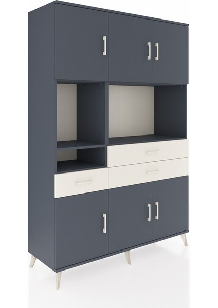 Hyperion Dolap 9 Raflı 3 Çekmeceli 6 Kapaklı 132X44X195 Antrasit-Antrasit/aytaşı fiyatları