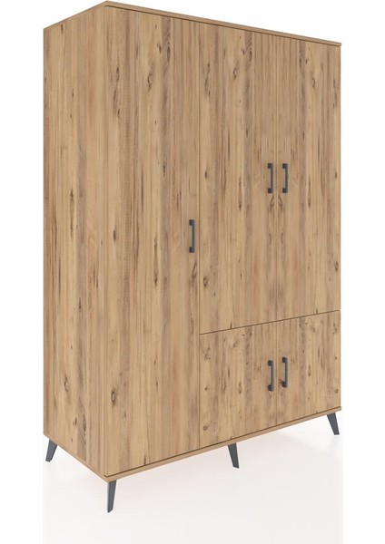 Kronos Dolap 7 Raflı 5 Kapaklı Tek Askılı 132X59X195 Çam-Çam/aytaşı fiyatları