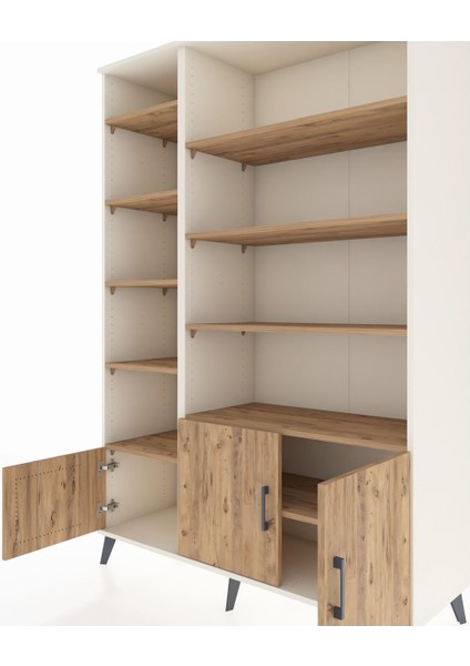 Hyperion Dolap 10 Raflı 3 Kapaklı 132X44X195 Aytaşı-Çam/çam fırsatları