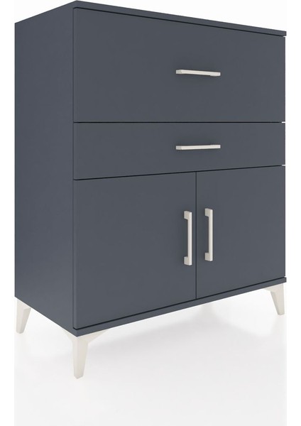 Hyperion Şifonyer Tek Raflı 2 Çekmeceli 2 Kapaklı 88X44X106 Antrasit-Antrasit fiyatları