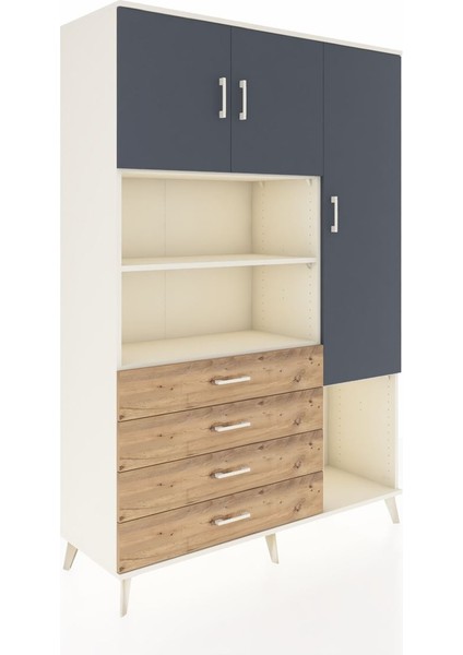 Hyperion Dolap 8 Raflı 4 Çekmeceli 3 Kapaklı 132X44X195 Aytaşı-Antrasit/çam fiyatları