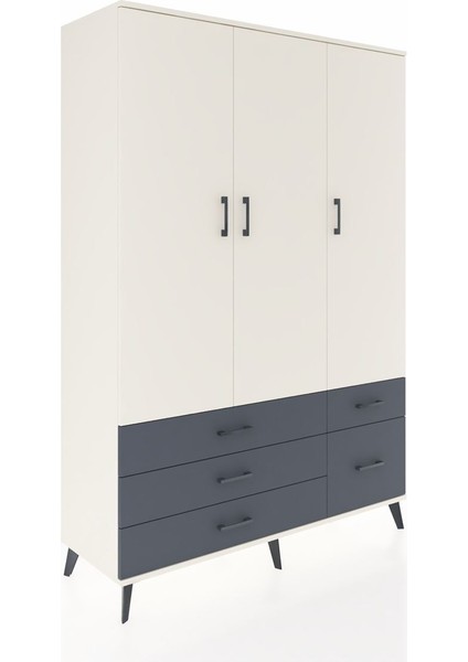 Hyperion Dolap 5 Raflı 5 Çekmeceli Tek Askılı 132X44X195 Aytaşı-Aytaşı/antrasit fiyatları