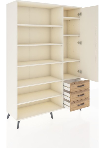 Hyperion Dolap 9 Raflı 3 Çekmeceli Tek Kapaklı 132X44X195 Aytaşı-Aytaşı/çam indirimleri