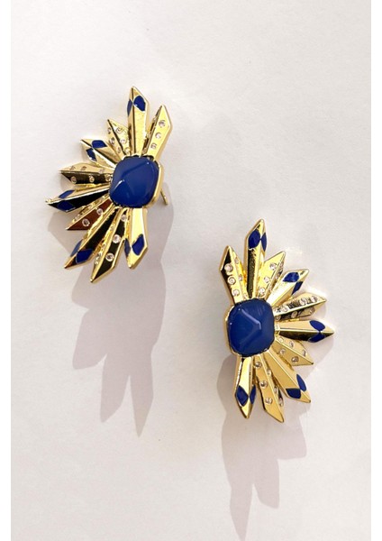 Gold Detaylı Yarım Mızrak Küpe modelleri