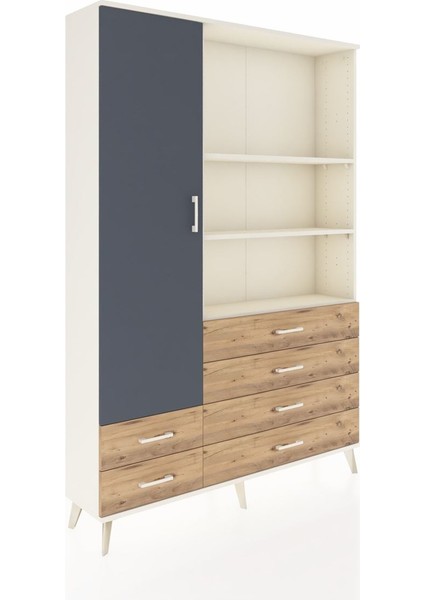 Arges Dolap 7 Raflı 6 Çekmeceli Tek Kapaklı 132X30X195 Aytaşı-Antrasit/çam fiyatları