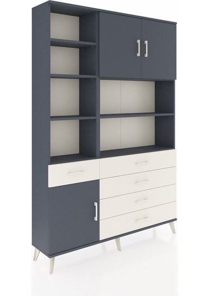 Arges Dolap 9 Raflı 5 Çekmeceli 3 Kapaklı 132X30X195 Antrasit-Antrasit/aytaşı fiyatları