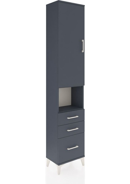 Arges Dolap 3 Raflı 3 Çekmeceli Tek Askılı 44X30X221 Antrasit-Antrasit fiyatları