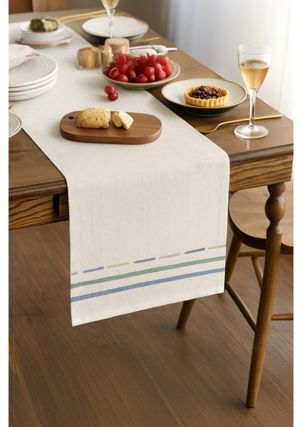 Çizgili Keten Runner