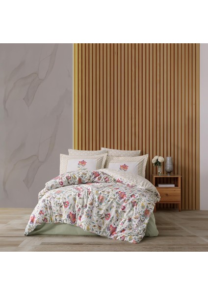 | Leticia |%100 Pamuklu Çift Kişilik Nevresim Takımı Yeşil