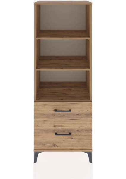 Hyperion Dolap 3 Raflı 2 Çekmeceli 60X44X163 Çam-Çam