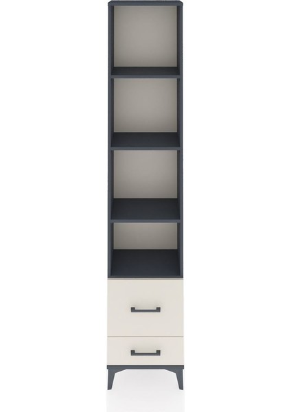 Arges Dolap 4 Raflı 2 Çekmeceli 44X30X221 Antrasit-Aytaşı