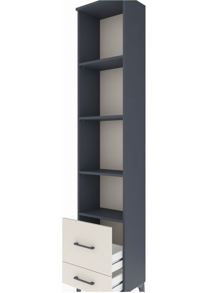 Arges Dolap 4 Raflı 2 Çekmeceli 44X30X221 Antrasit-Aytaşı indirimleri