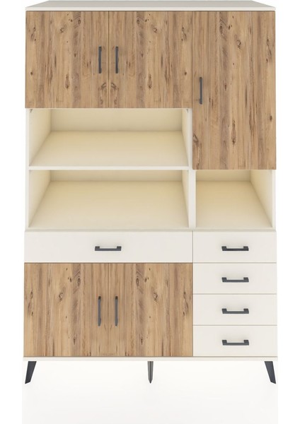 Kronos Dolap 9 Raflı 5 Çekmeceli 5 Kapaklı 132X59X195 Aytaşı-Çam/aytaşı