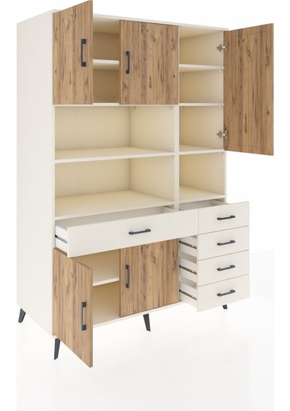 Kronos Dolap 9 Raflı 5 Çekmeceli 5 Kapaklı 132X59X195 Aytaşı-Çam/aytaşı indirimleri