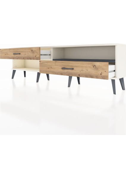 Arges Tv Ünitesi Tek Raflı 2 Çekmeceli 176X30X51 Aytaşı-Antrasit/çam fırsatları