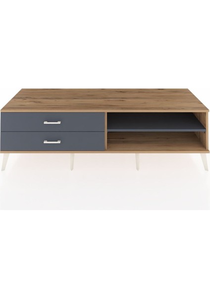 Kronos Tv Ünitesi Tek Raflı 2 Çekmeceli 176X59X51 Çam-Antrasit/antrasit