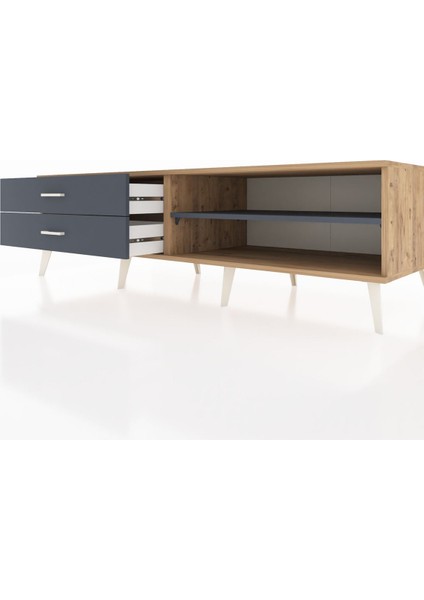 Kronos Tv Ünitesi Tek Raflı 2 Çekmeceli 176X59X51 Çam-Antrasit/antrasit fırsatları