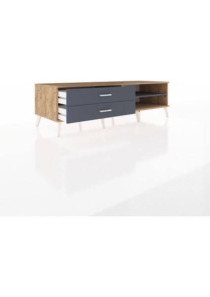 Kronos Tv Ünitesi Tek Raflı 2 Çekmeceli 176X59X51 Çam-Antrasit/antrasit indirimleri