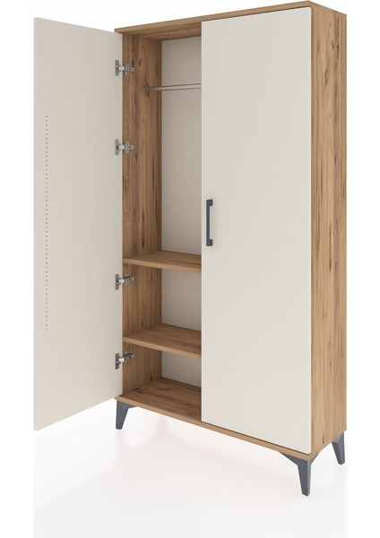 Arges Dolap 2 Raflı Kapaklı Tek Askılı 88X30X163 Çam-Aytaşı fırsatları