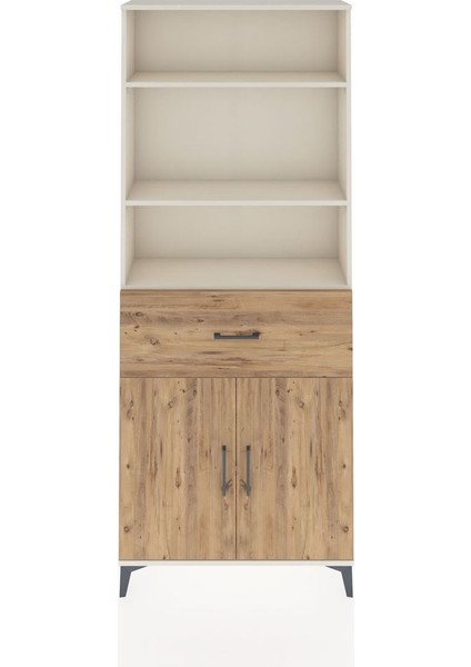 Arges Dolap 4 Raflı Tek Çekmeceli 2 Kapaklı 88X30X221 Aytaşı-Çam