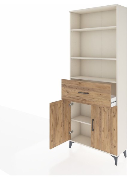 Arges Dolap 4 Raflı Tek Çekmeceli 2 Kapaklı 88X30X221 Aytaşı-Çam fırsatları