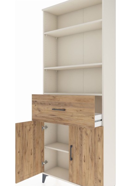 Arges Dolap 4 Raflı Tek Çekmeceli 2 Kapaklı 88X30X221 Aytaşı-Çam indirimleri