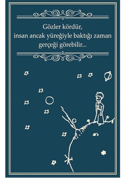 Kuşe Kağıt Duvar Posteri Gözler Kördür Insan Ancak Yüreğiyle Retro DRTR0048