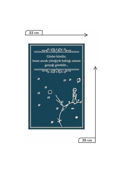 Kuşe Kağıt Duvar Posteri Gözler Kördür Insan Ancak Yüreğiyle Retro DRTR0048 fiyatları