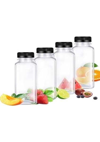 ml Smoothie Detoks Şişesi 250 cc Kapaklı Şeffaf Plastik Şişe Detox Köşeli Dondurucuya Uygun 6 Adet fiyatları