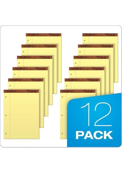 Yasal Pad Legal Pad, 8 - 1/2 x 11 - 3/10,2 Cm, Delikli, 3-Delik Delikli, Kanarienvoegel, Legal/genişlik Rule, 50 Yaprak Pro Blok, 12 Pads Pro Pack (75351) modelleri