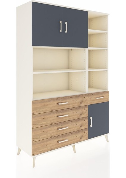 Hyperion Dolap 9 Raflı 5 Çekmeceli 3 Kapaklı 132X44X195 Aytaşı-Antrasit/çam fiyatları