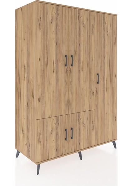 Kronos Dolap 7 Raflı 5 Kapaklı Tek Askılı 132X59X195 Çam-Çam/aytaşı fiyatları