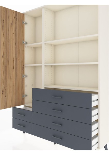 Arges Dolap 7 Raflı 6 Çekmeceli Tek Kapaklı 132X30X195 Aytaşı-Çam/antrasit fırsatları