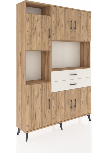 Arges Dolap 8 Raflı 2 Çekmeceli 6 Kapaklı 132X30X195 Çam-Çam/aytaşı fiyatları