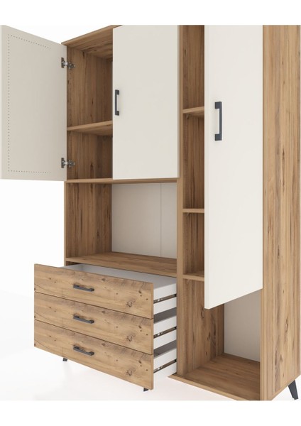 Hyperion Dolap 6 Raflı 3 Çekmeceli 3 Kapaklı 132X44X195 Çam-Aytaşı/çam fırsatları