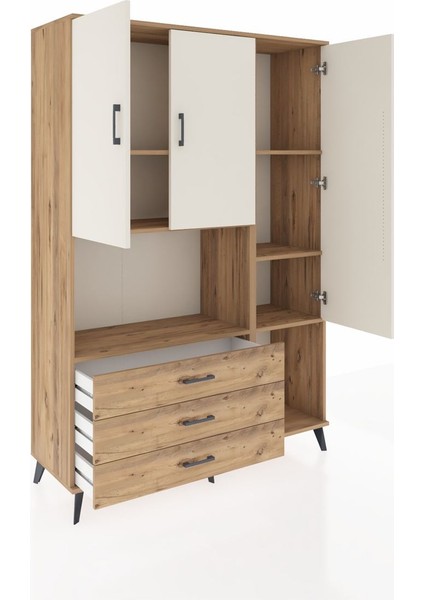 Hyperion Dolap 6 Raflı 3 Çekmeceli 3 Kapaklı 132X44X195 Çam-Aytaşı/çam indirimleri