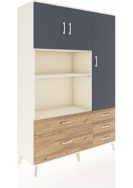Hyperion Dolap 7 Raflı 5 Çekmeceli 3 Kapaklı 132X44X195 Aytaşı-Antrasit/çam fiyatları