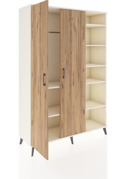 Hyperion Dolap 7 Raflı 2 Kapaklı Tek Askılı 132X44X195 Aytaşı-Çam/antrasit indirimleri