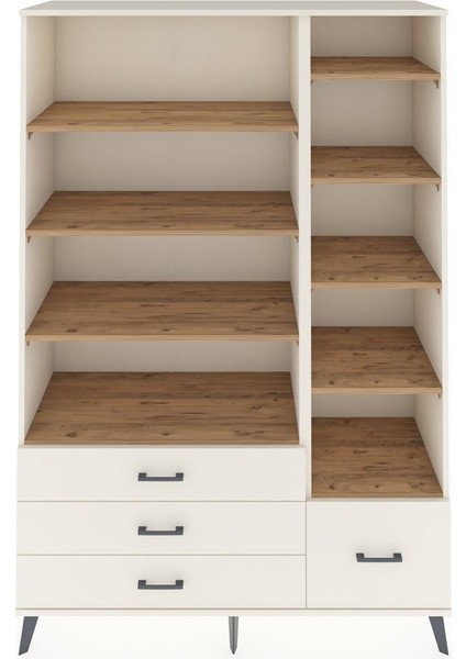 Hyperion Dolap 9 Raflı 4 Çekmeceli 132X44X195 Aytaşı-Çam/aytaşı