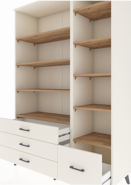 Hyperion Dolap 9 Raflı 4 Çekmeceli 132X44X195 Aytaşı-Çam/aytaşı fırsatları