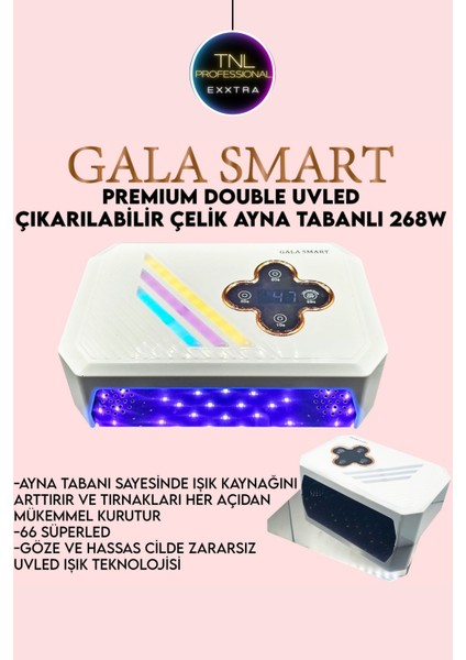 268 W Çelik Ayna Tabanlı Kalıcı Oje Protez Tırnak Kurutucu Uvled 268W 66 Süperled